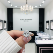 2ct Oval Diamond Wedding Ring-Black Diamonds New York