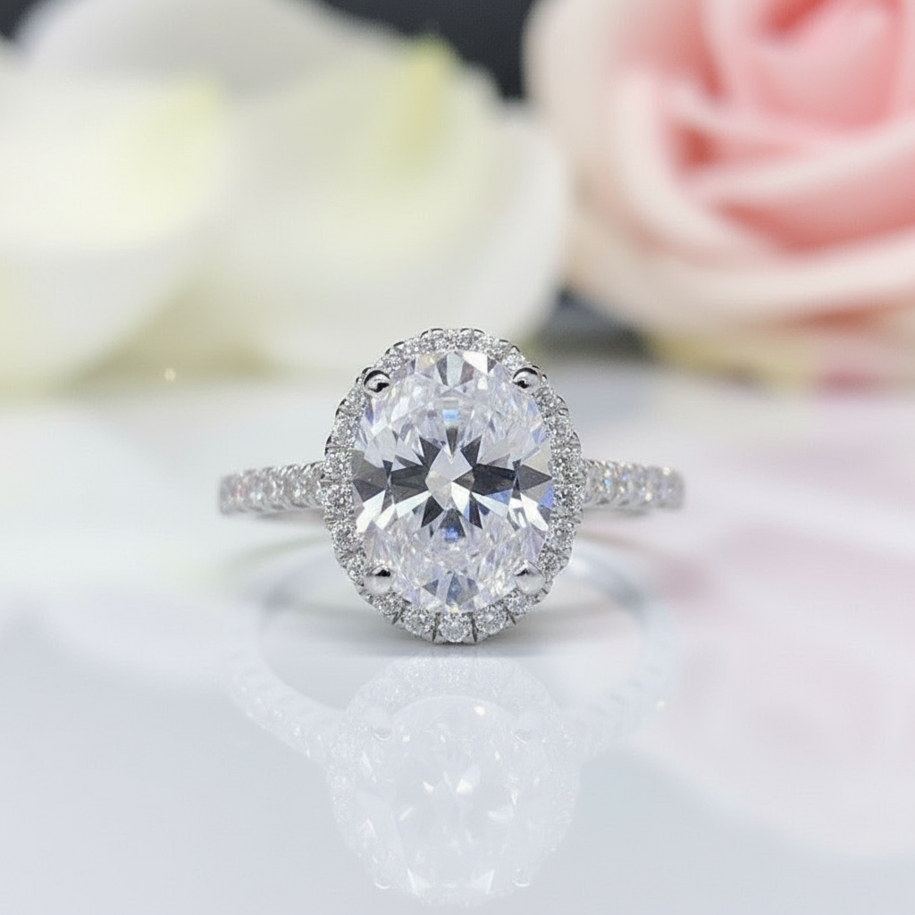 2ct Oval Diamond Wedding Ring-Black Diamonds New York