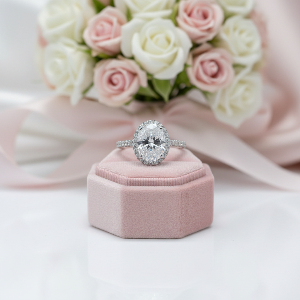 2ct Oval Diamond Wedding Ring-Black Diamonds New York