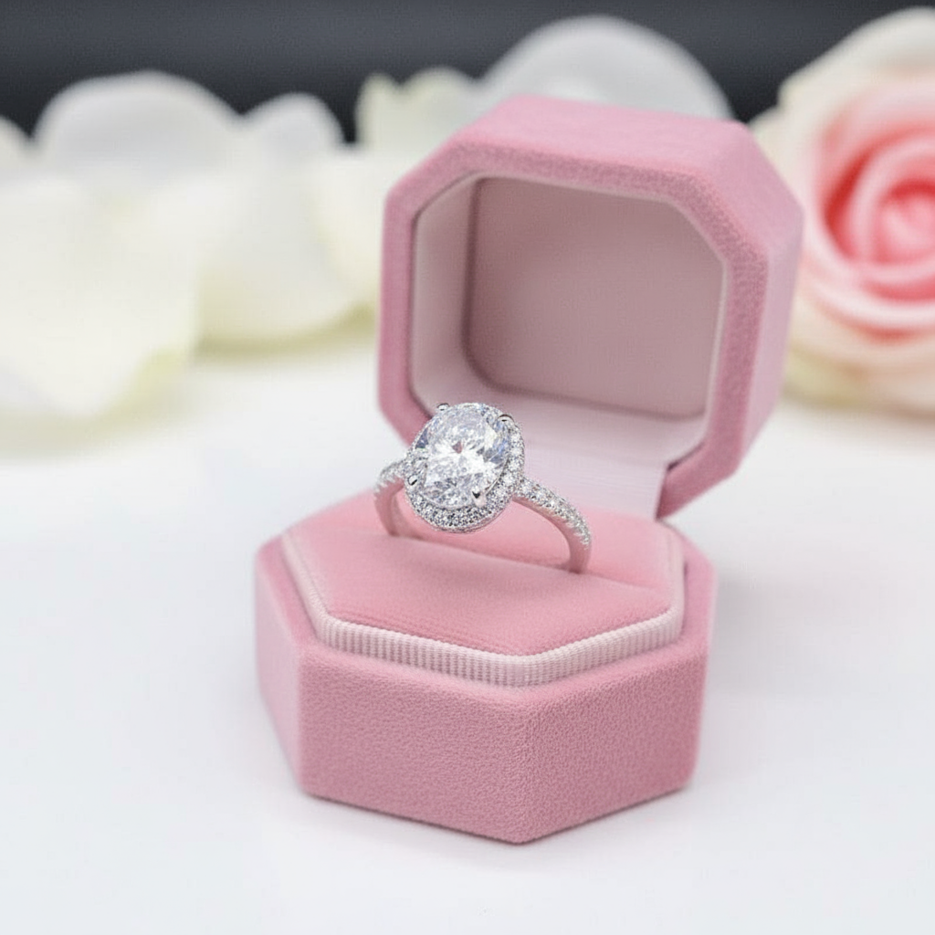 2ct Oval Diamond Wedding Ring-Black Diamonds New York