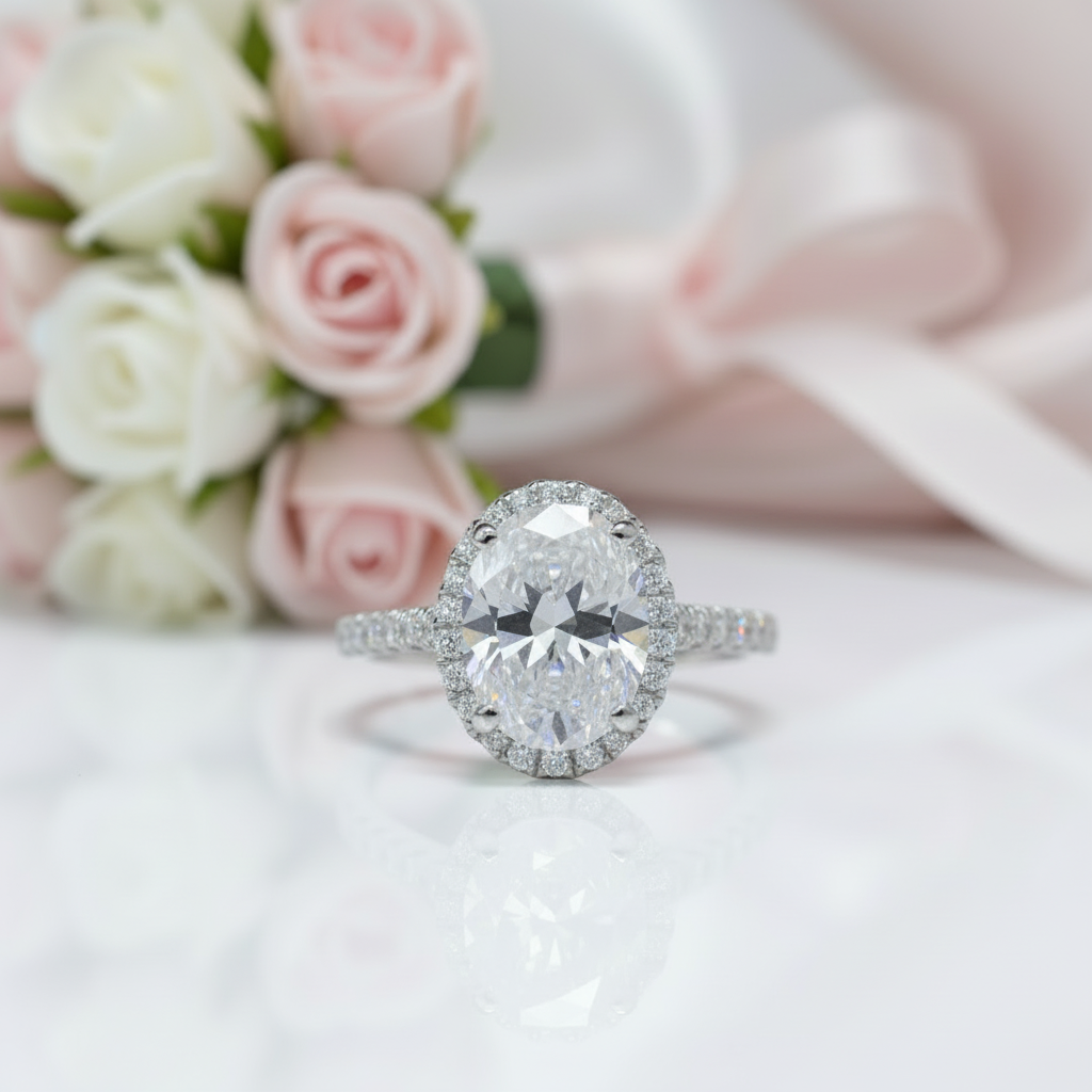 2ct Oval Diamond Option Wedding Ring-Black Diamonds New York