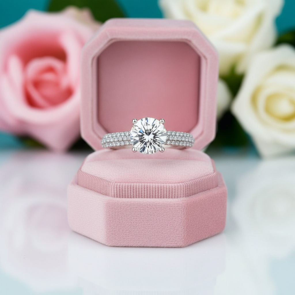 2.0 Ct Round Cut Diamond Engagement Ring-Black Diamonds New York