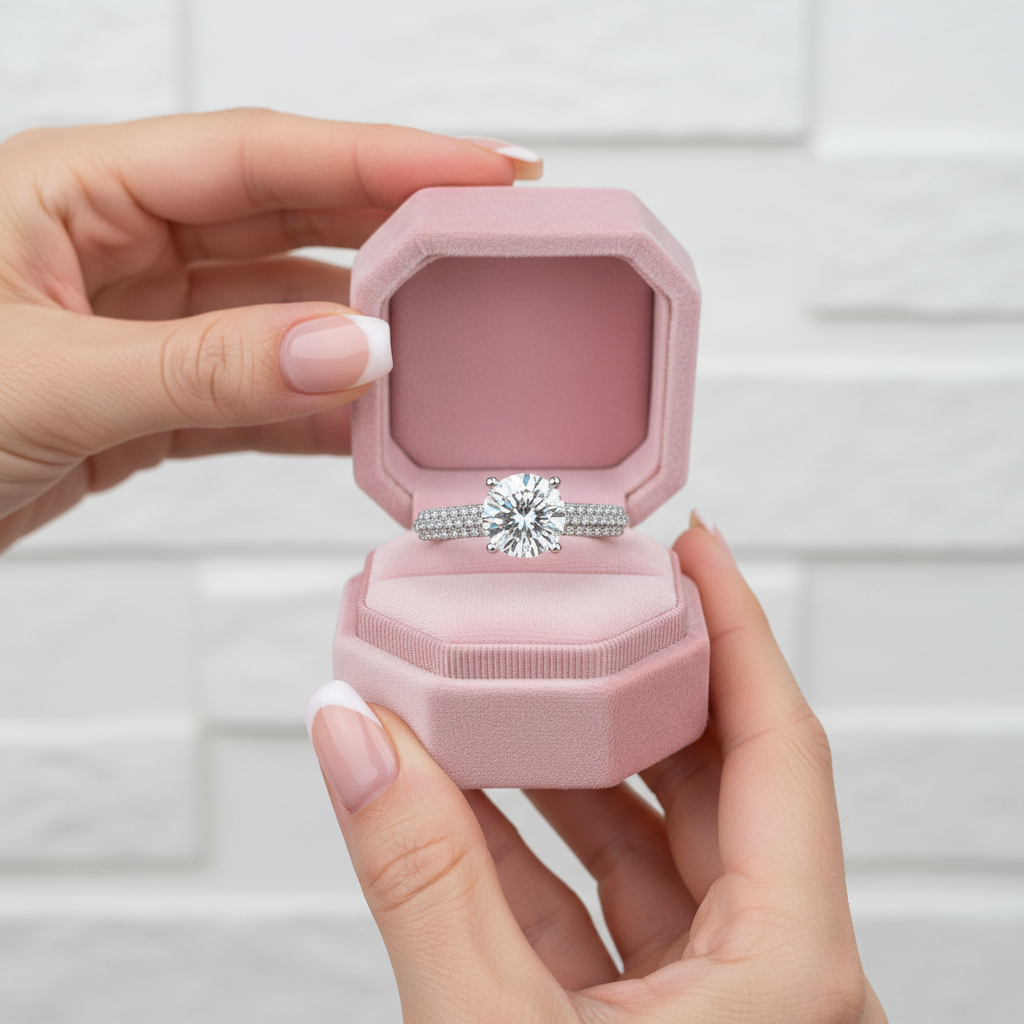 2.0 Ct Round Cut Diamond Option Engagement Ring-Black Diamonds New York