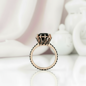 2ct Round Black Diamond 14K Rose Gold Ring-Black Diamonds New York