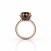 2ct Round Black Diamond Option 14K Rose Gold Ring-Black Diamonds New York