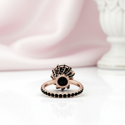 2ct Round Black Diamond 14K Rose Gold Ring-Black Diamonds New York