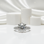 2.0 Ct Round Cut Diamond Full Paved Engagement Ring-Black Diamonds New York