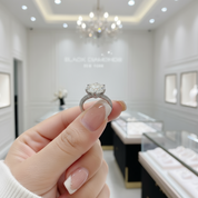 2.0 Ct Round Cut Diamond Full Paved Engagement Ring-Black Diamonds New York