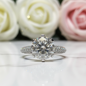 2.0 Ct Round Cut Diamond Full Paved Engagement Ring-Black Diamonds New York