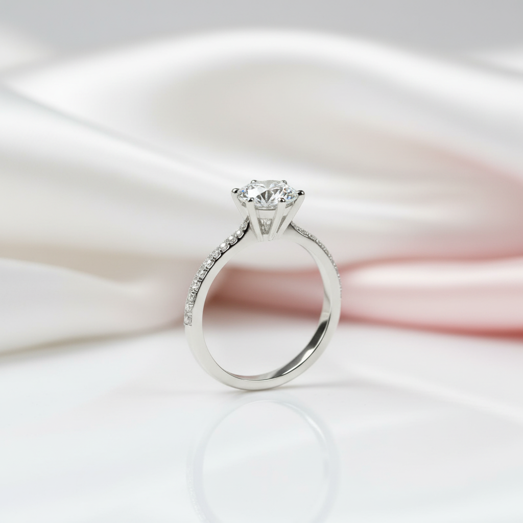 2.0 Ct Round Cut Diamond Option Engagement Ring-Black Diamonds New York
