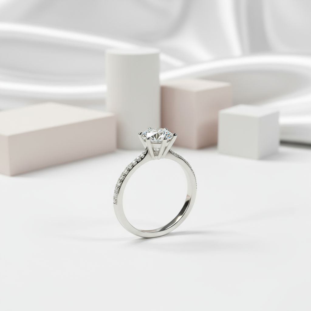 2.0 Ct Round Cut Diamond Engagement Ring-Black Diamonds New York