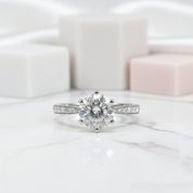 2.0 Ct Round Cut Diamond Engagement Ring-Black Diamonds New York