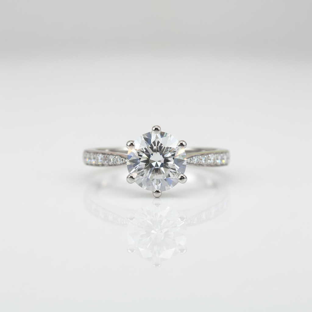 2.0 Ct Round Cut Diamond Option Engagement Ring-Black Diamonds New York
