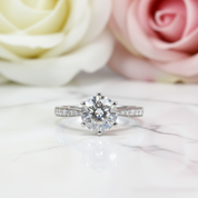 2.0 Ct Round Cut Diamond Engagement Ring-Black Diamonds New York