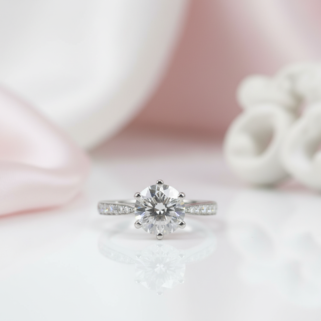 2.0 Ct Round Cut Diamond Option Engagement Ring-Black Diamonds New York