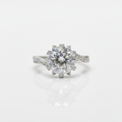 2.0 Ct Round Cut D Color Diamond Option Snowflake Engagement Ring-Black Diamonds New York