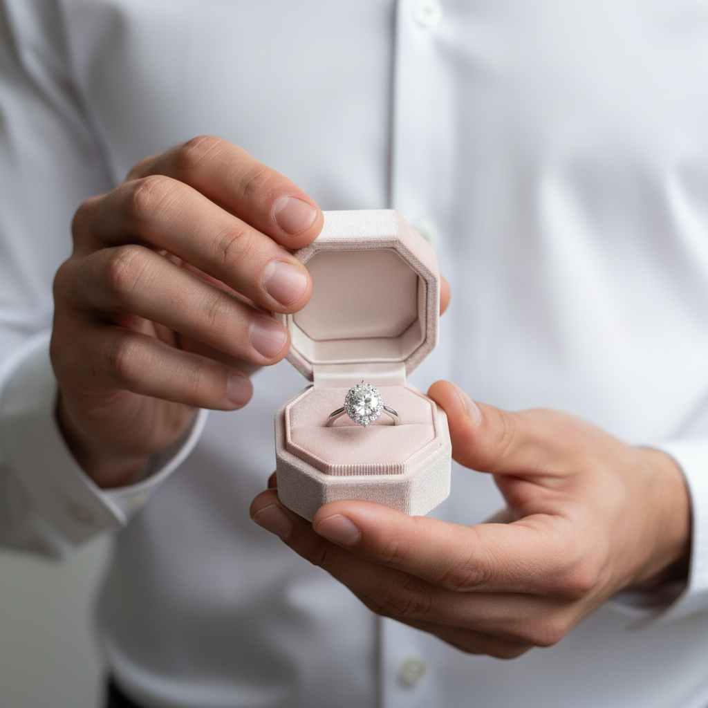 2ct Round Cut Diamond Option Halo White Gold Engagement Ring-Black Diamonds New York