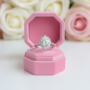 2ct Round Cut Diamond Halo White Gold Engagement Ring-Black Diamonds New York