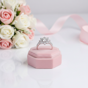 2.0 Ct Round Cut Diamond Sunflower Halo Engagement Ring-Black Diamonds New York