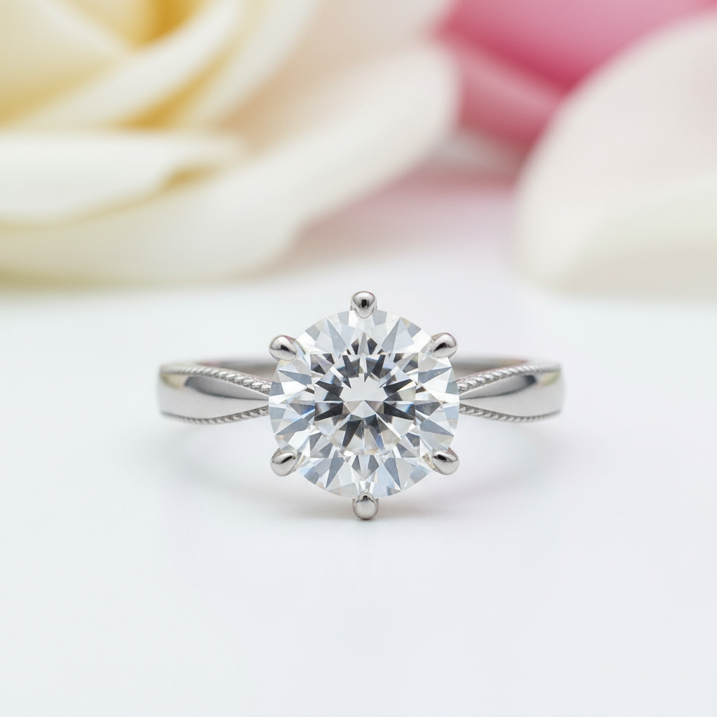 2.0 Ct Round Cut Diamond Engagement Ring-Black Diamonds New York