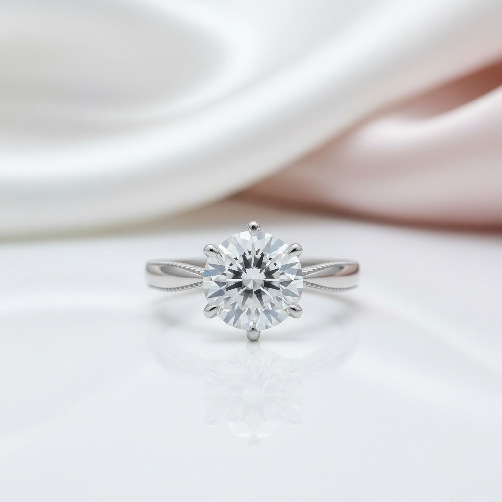 2.0 Ct Round Cut Diamond Option Engagement Ring-Black Diamonds New York