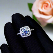 2.0 Ct Round Cut Diamond Halo Engagement Ring-Black Diamonds New York