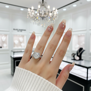 2.0 Ct Round Cut Diamond Heart Shape Engagement Ring-Black Diamonds New York