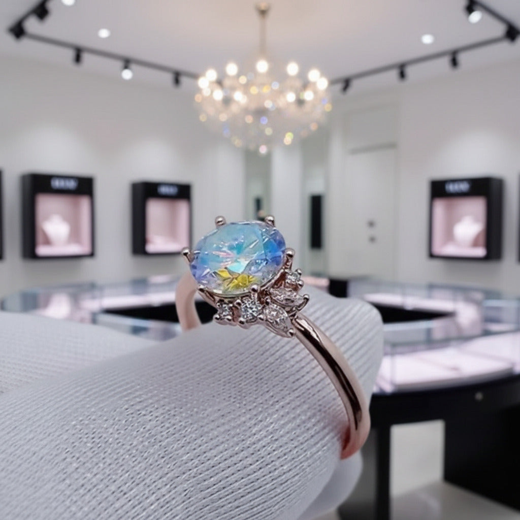 2ct Round Cut Rainbow Diamond Option Engagement Ring-Black Diamonds New York
