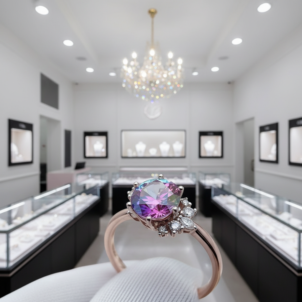 2ct Round Cut Rainbow Diamond Engagement Ring-Black Diamonds New York