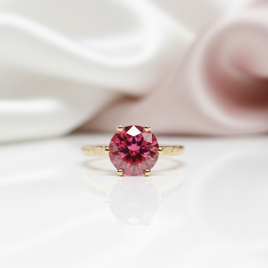 2ct Round Cut Diamond Option 6 Prong Engagement Ring-Black Diamonds New York