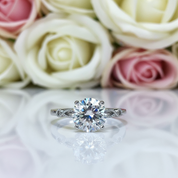 2.0 Ct Round Diamond Hollow Engagement Ring-Black Diamonds New York