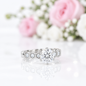2ct Six Prong Honeycomb Diamond Option Engagement Ring-Black Diamonds New York