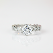2ct Six Prong Honeycomb Diamond Option Engagement Ring-Black Diamonds New York