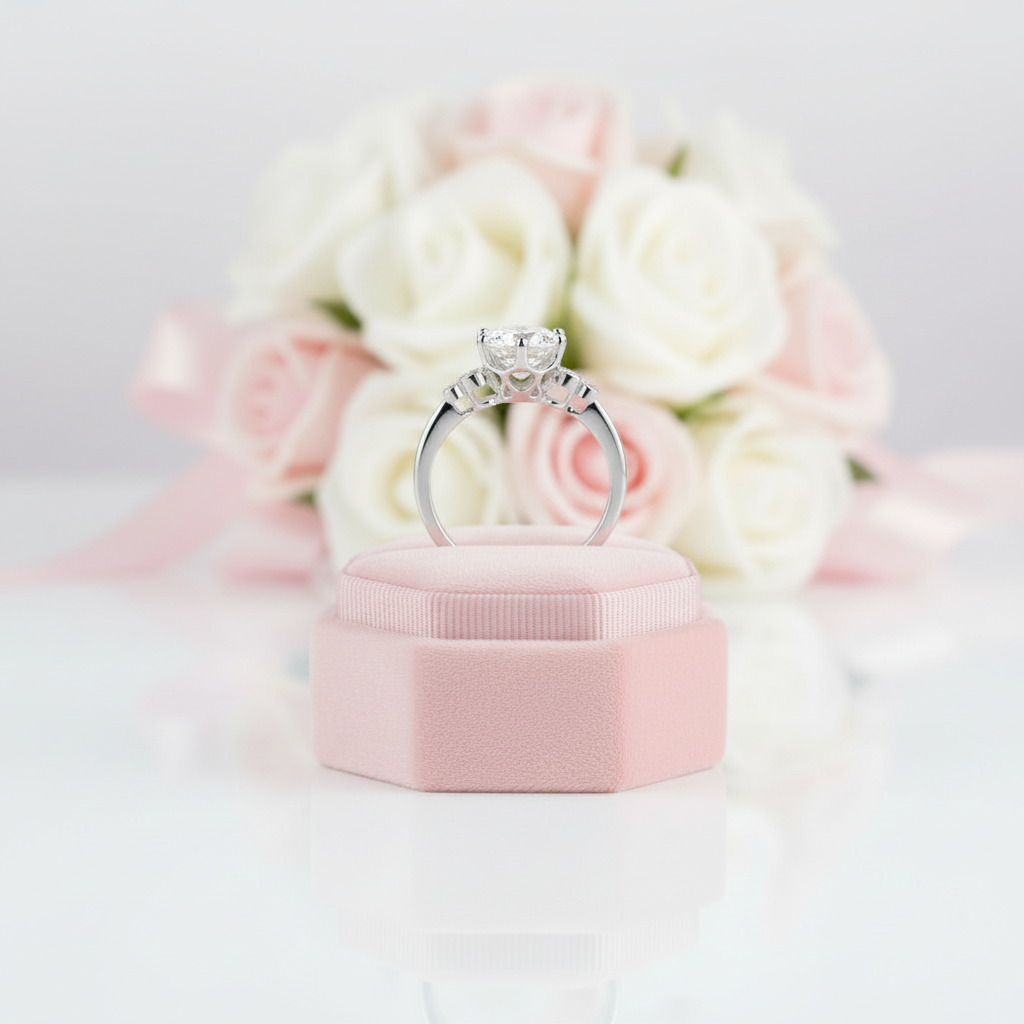 2ct Topaz 14k White Gold 0.038 Ct Natural Diamond Option Engagement Ring-Black Diamonds New York