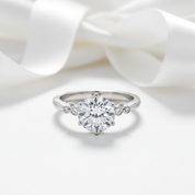 2ct Topaz 14k White Gold 0.038 Ct Natural Diamond Option Engagement Ring-Black Diamonds New York