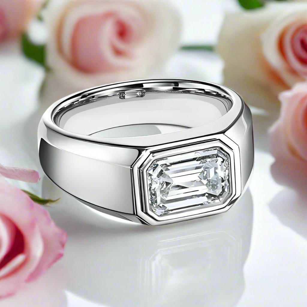 2ct Emerald Cut Diamond Unisex Ring-Black Diamonds New York