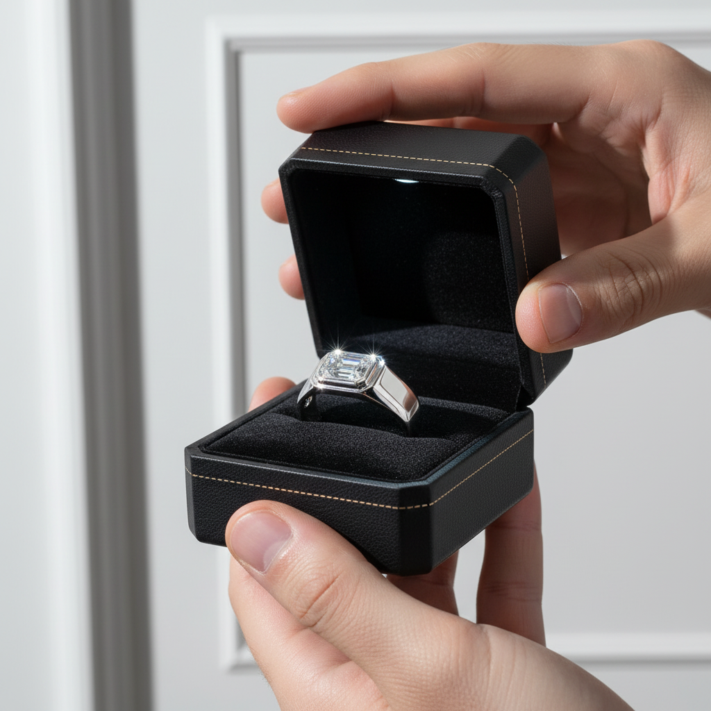 2ct Emerald Cut Diamond Unisex Ring-Black Diamonds New York