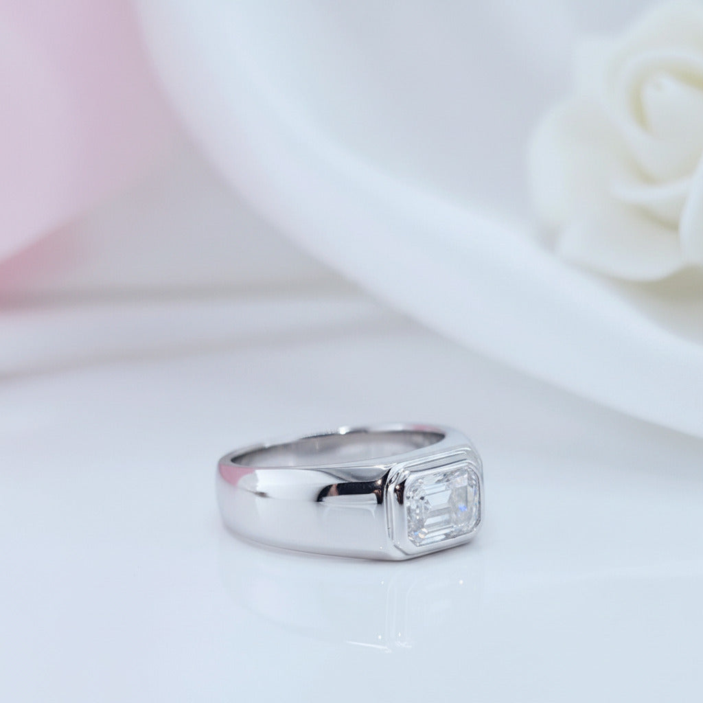 2ct Emerald Cut Diamond Unisex Ring-Black Diamonds New York