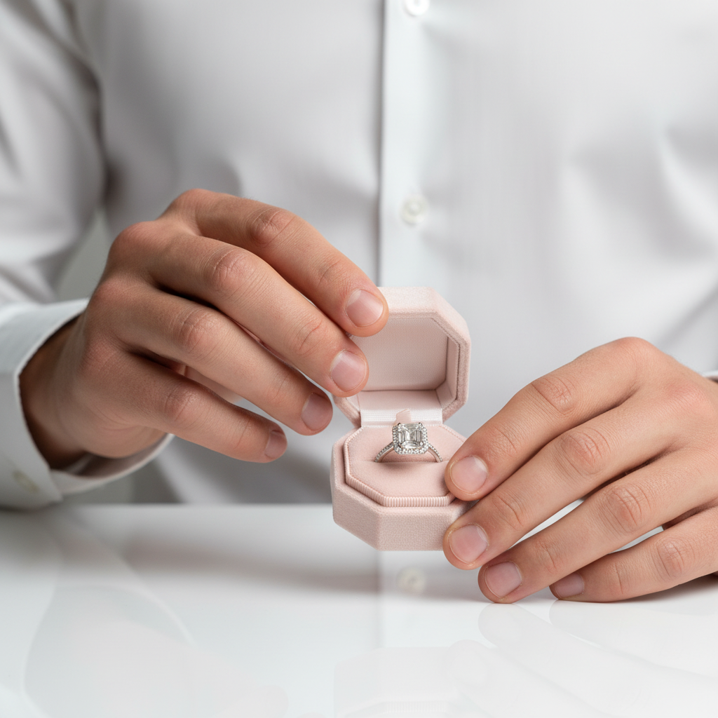 2ct Emerald Cut Excellent Diamond Engagement Ring-Black Diamonds New York