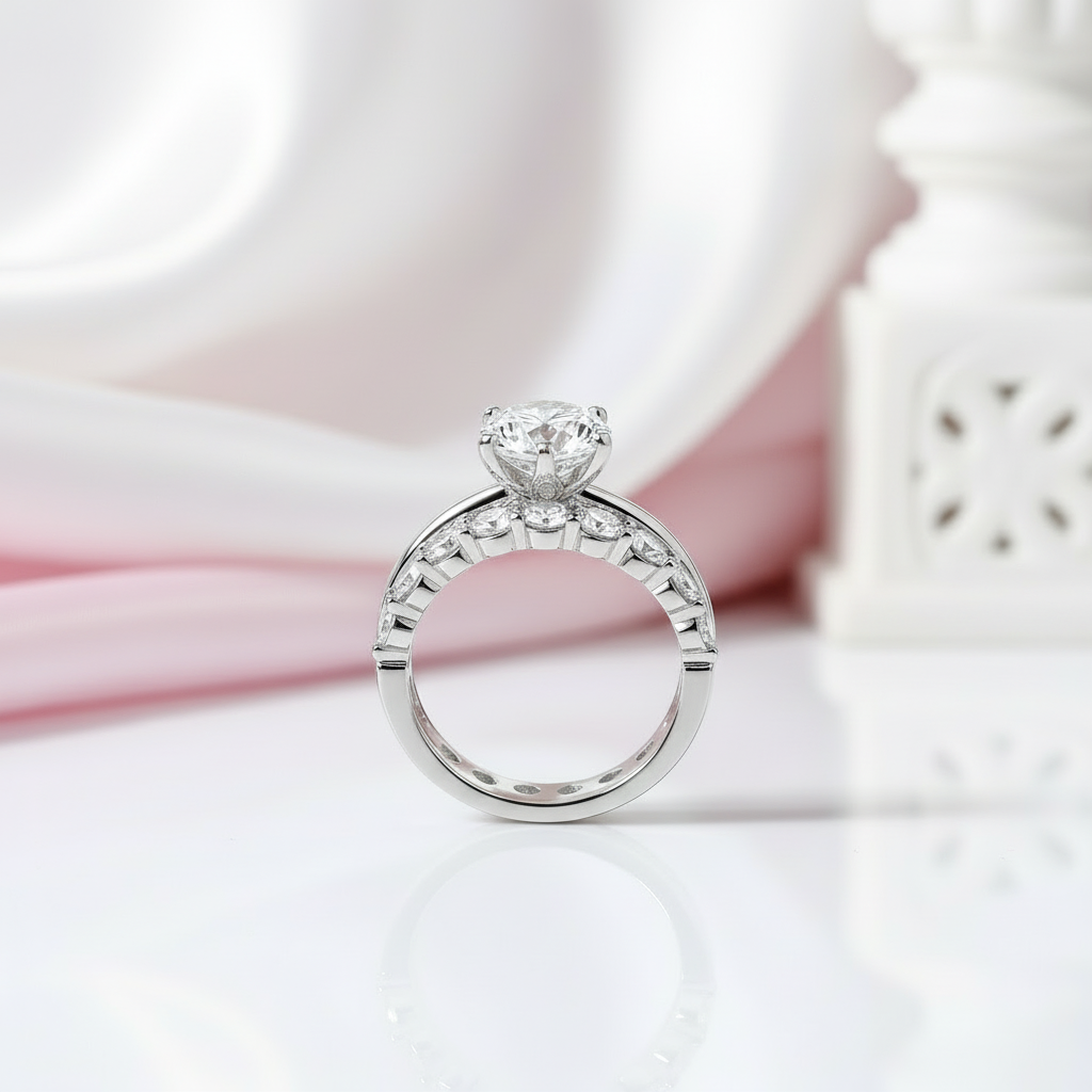 2ct Round Cut Diamond Bridal Ring Set-Black Diamonds New York