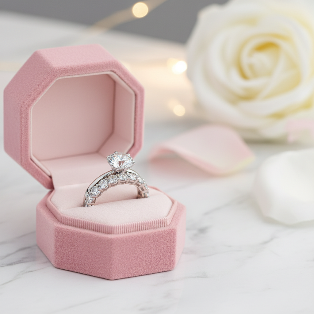 2ct Round Cut Diamond Bridal Ring Set-Black Diamonds New York