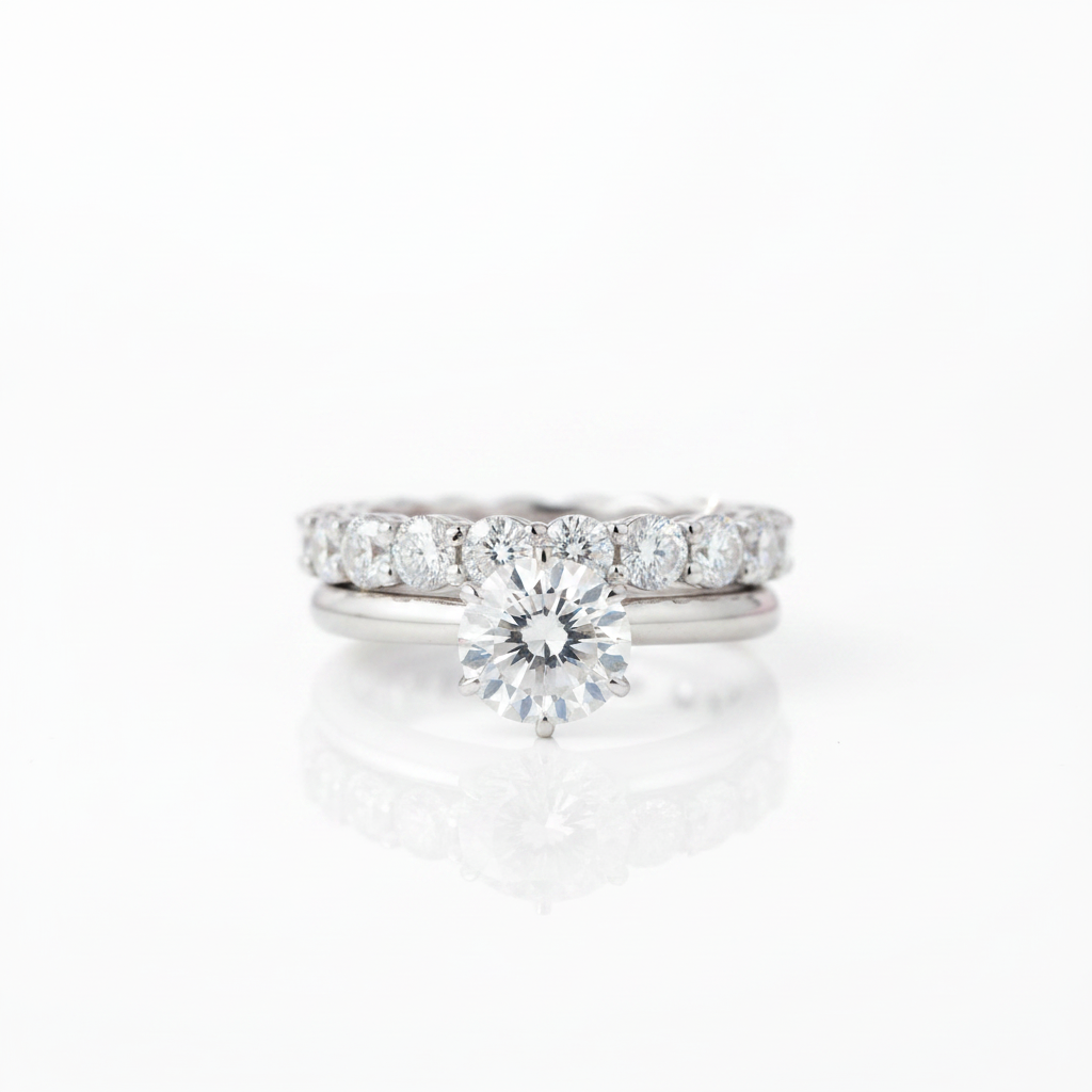 2ct Round Cut Diamond Option Bridal Ring Set-Black Diamonds New York