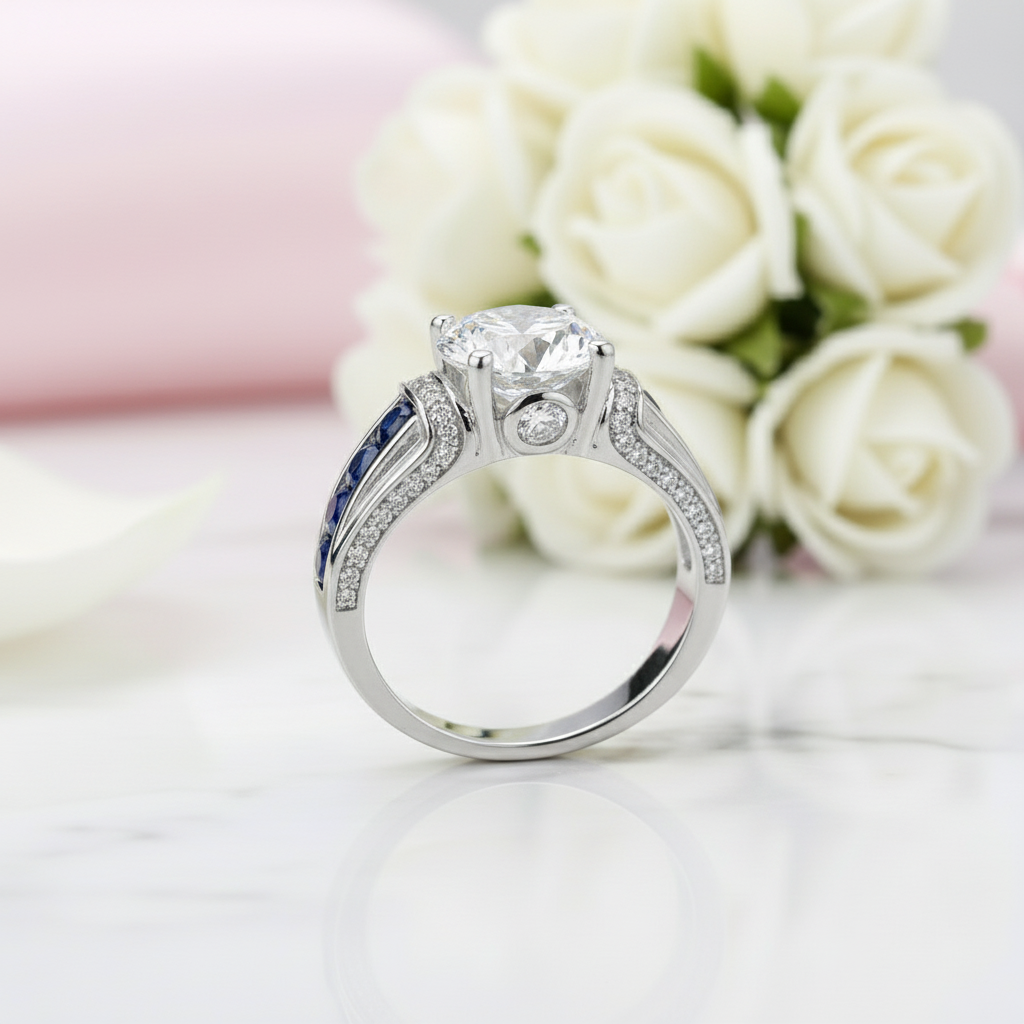 2ct Round Cut Diamond Wedding Ring-Black Diamonds New York