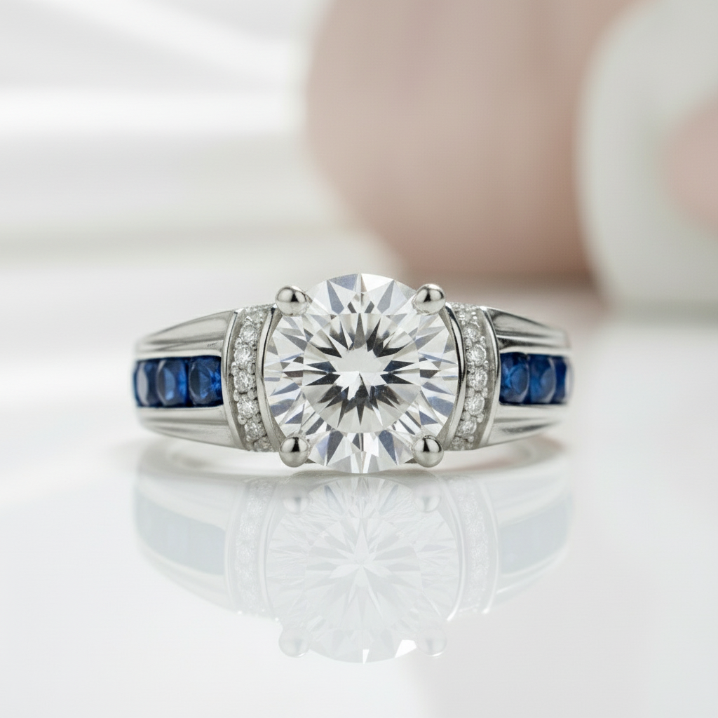 2ct Round Cut Diamond Wedding Ring-Black Diamonds New York