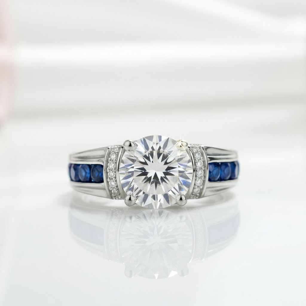 2ct Round Cut Diamond Wedding Ring-Black Diamonds New York