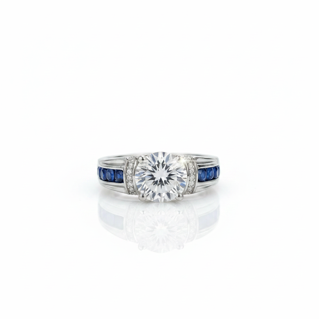 2ct Round Cut Diamond Option Wedding Ring-Black Diamonds New York