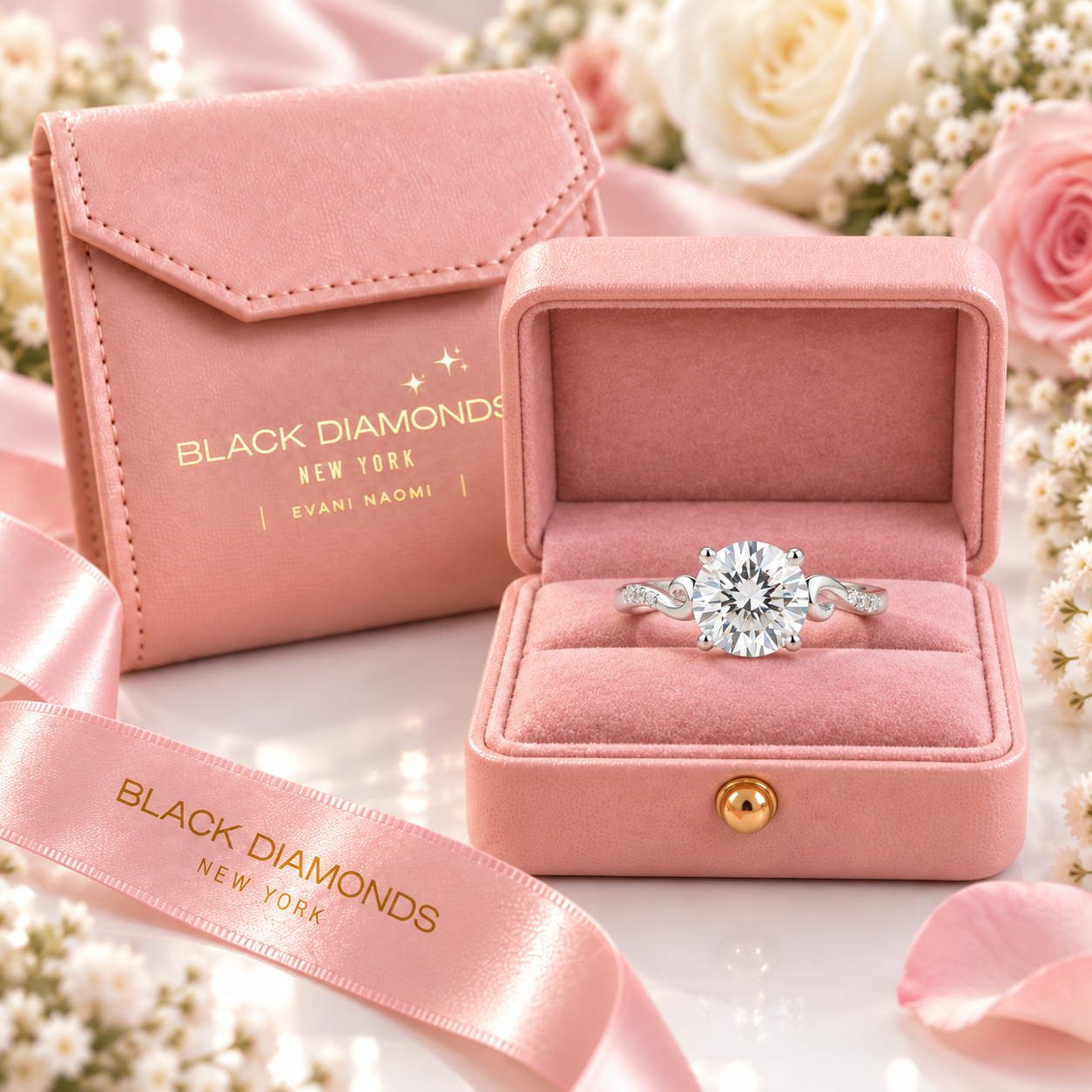 2ct Round Diamond Option Promise Ring-Black Diamonds New York
