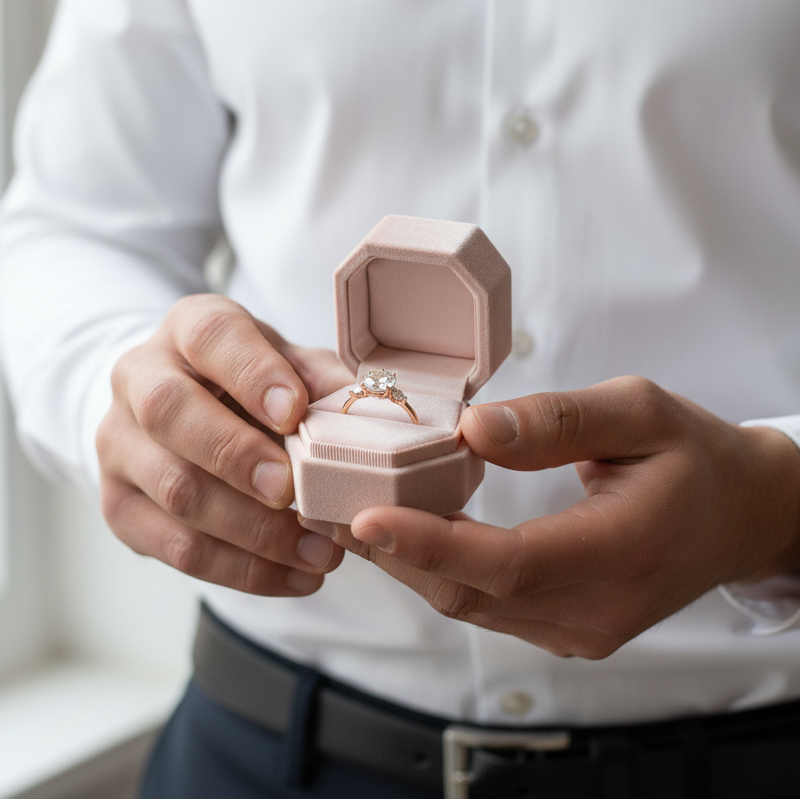 2ct Round cut Diamond Three Stone Rose Gold Ring