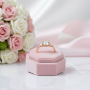 2ct Round cut Diamond Three Stone Rose Gold Ring