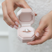 2ct Round cut Diamond Three Stone Rose Gold Ring